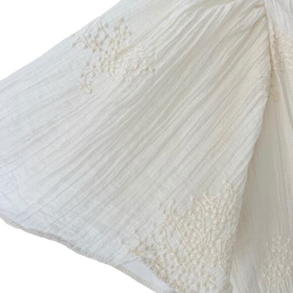 Nap Loungewear Cream Cotton Embroidered Midi Dress NWTs size small - Picture 3 of 8